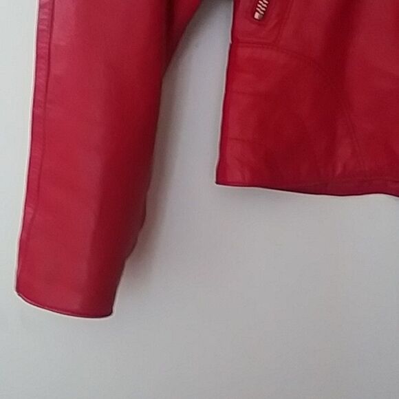 Michael Hoban North Beach Leather Red Motorcycle Jacket Vintage 80s 90s - Picture 12 of 16